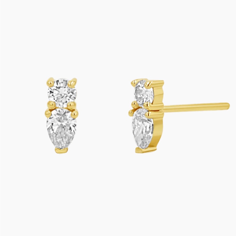 Baby Gold Diamond Duo studs from Baby Gold
